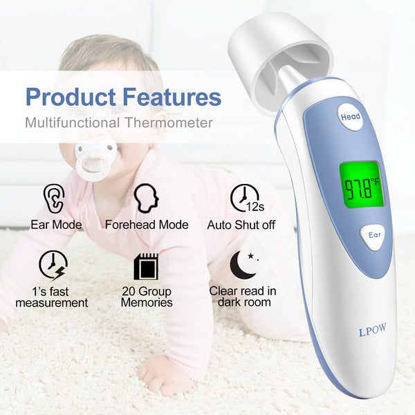 LPOW Baby Forehead and Ear Thermometer